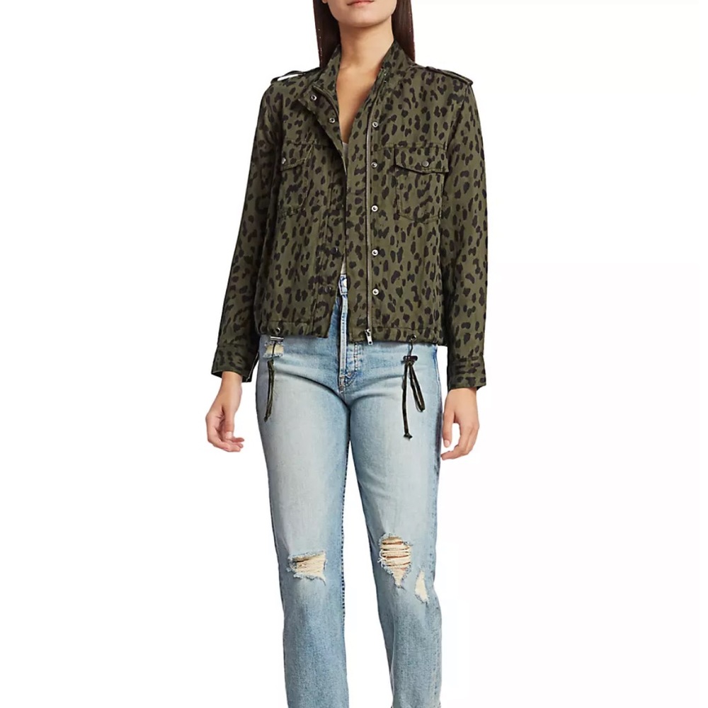 RAILS COLLINS MILITARY LEOPARD JACKET GREEN SIZE LARGE